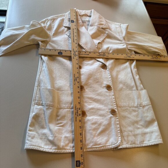 Free Assembly Canvas Pea Coat Small Natural Tan Cotton Double Breasted - Picture 4 of 12